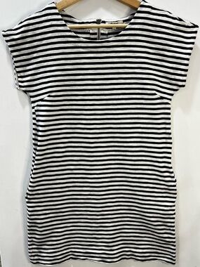 Madewell Black & White Striped Mini Dress